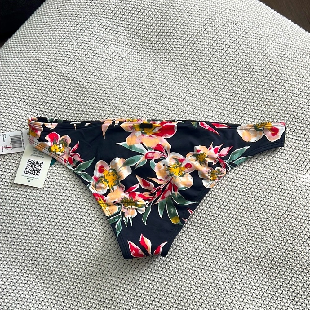 Roxy Black Floral Swim Bikini Bottom. - Picture 3 of 7